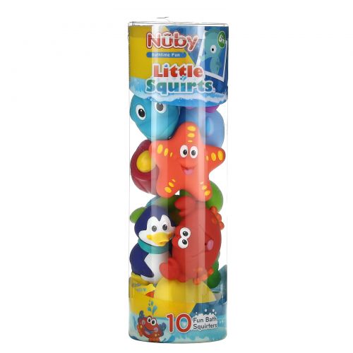 Nuby, Little Squirts, Fun Bath Squirters, 6+m, 10 Pieces