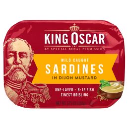 King Oscar, Wild Caught, Sardines In Dijon Mustard, 3.75 oz (106 g)