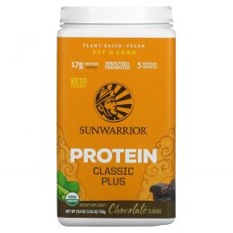 Sunwarrior, Organic, Classic Plus, Chocolate, 1.65 lb (750 g)