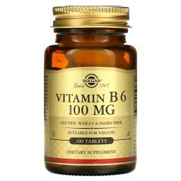 Solgar, Vitamin B6, 100mg, 100 Tablets