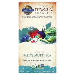 Garden of Life, KIND Organics, Men's Multi 40+, 120 веганских таблеток