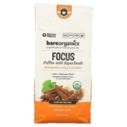 BareOrganics, Focus Coffee with Superfoods, молотый, средней обжарки, 283 г (10 унций)