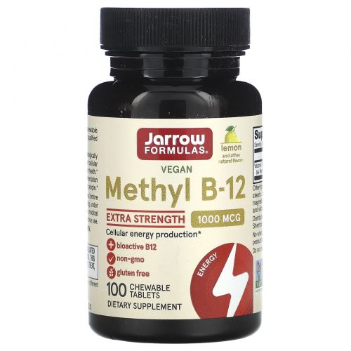 Jarrow Formulas, Метил B-12, со вкусом лимона, 1000 мкг, 100 пастилок