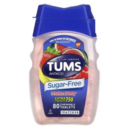 Tums, антацид с повышенной силой действия, дыня и ягоды, 80 жевательных таблеток