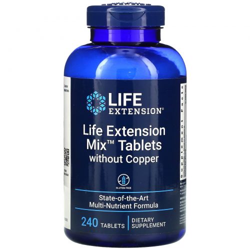 Life Extension, комплекс таблеток без меди, 240 таблеток