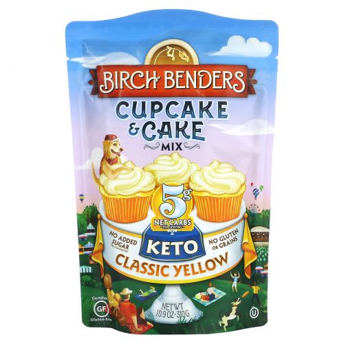 Birch Benders, Cupcake & Cake, кето, классический желтый, 310 г (10,9 унции)
