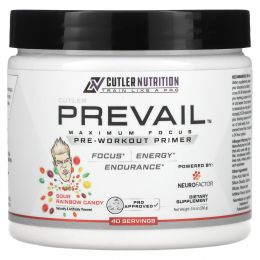 Cutler Nutrition, Prevail Pre-Workout Primer, Sour Rainbow Candy, 280 г (9,8 унции)