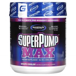 Gaspari Nutrition, SuperPump Max, уникальная предтренировочная добавка, «Виноградный лимонад», 640 г (1,41 фунта)