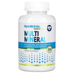 NutriBiotic, Essentials, мультиминерал, 250 капсул без глютена