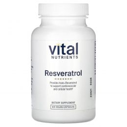 Vital Nutrients, ресвератрол, 60 веганских капсул