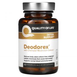 Quality of Life Labs, Deodorex , с экстрактом гриба Champex 60 овощных капсул