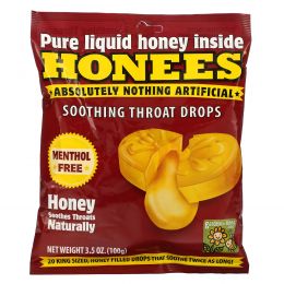 Honees, Cough Drops, Honey Menthol Free, 20 Cough Drops