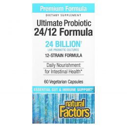 Natural Factors, Ultimate Probiotic 24/12 Formula, 24 Billion CFU, 60 Vegetarian Capsules