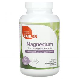 Zahler, Magnesium, 200 mg, 250 Capsules