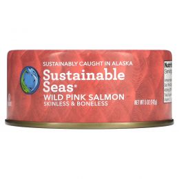 Sustainable Seas, Дикий горбуша, без кожи и без костей, 142 г (5 унций)