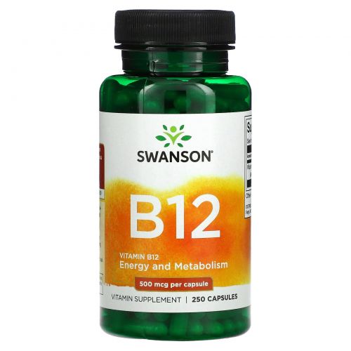 Swanson, Витамин B12, 500 мкг, 260 капсул