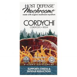 Fungi Perfecti, Host Defense, Cordychi, 120 растительных капсул