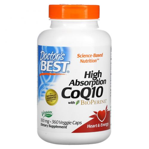 Doctor's Best, Hi Absorption CoQ10, 100mg, 360 Vegie Caps