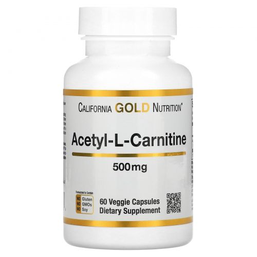 California Gold Nutrition, Серия SPORT, ацетил-L-карнитин, 500 мг, 60 растительных капсул