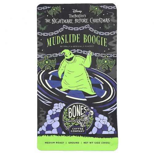 Bones Coffee Company, MudSLide Boogie, молотый, средняя обжарка, 340 г (12 унций)