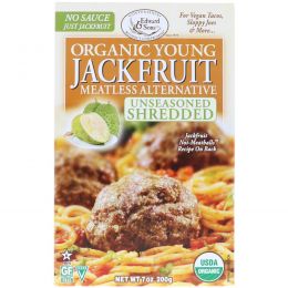 Edward & Sons, Organic Young Jackfruit, Unseasoned Shredded, 7 oz (200 g)