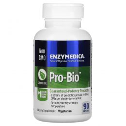 Enzymedica, Pro-Bio, пробиотик гарантированного действия, 90 капсул