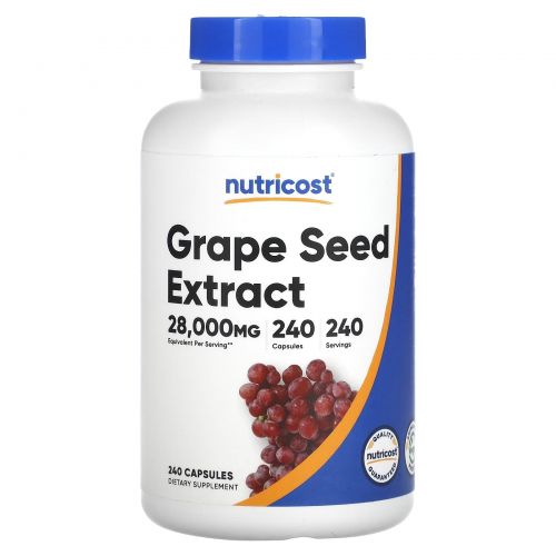 Nutricost, Экстракт виноградных косточек, 28000 мг, 240 капсул