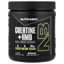 NutraBio, креатин и HMB, без вкусовых добавок, 243 г (8,5 унции)