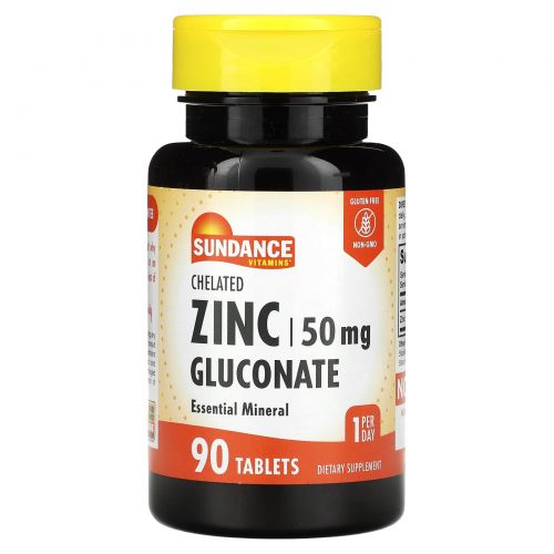 Sundance Vitamins, Глюконат цинка, 50 мг, 90 таблеток