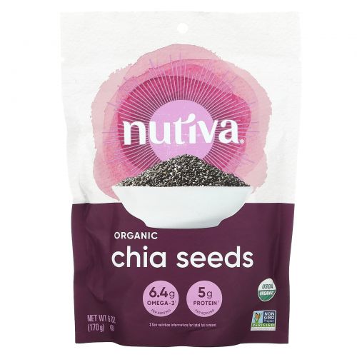 Nutiva, органические семена чиа, 170 г (6 унций)