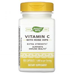 Nature's Way, Vitamin C With Rose Hips, 1,000 mg, 100 Capsules