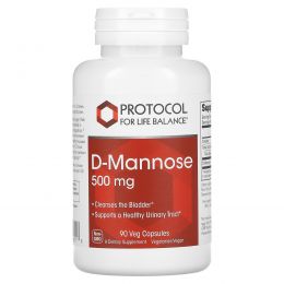 Protocol for Life Balance, D-Mannose, 500 mg , 90 Veg Capsules