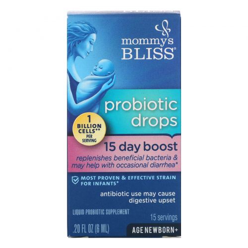 Mommy's Bliss, Probiotic Drops, 15 Day Boost, Newborn +, 0.20 fl oz (6 ml)