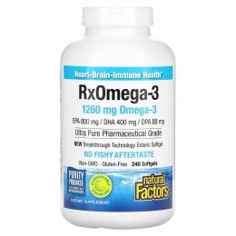 Natural Factors, Rx Omega-3 , 630 mg, 240 Enteripure Softgels