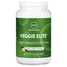 MRM, Veggie Elite, белок для высокой производительности, ванильные бобы, 2,2 фунта (1020 г)