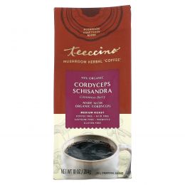 Teeccino, Mushroom Herbal Coffee, Cordyceps Schisandra, Cinnamon Berry, Medium Roast, Caffeine Free, 10 oz (284 g)