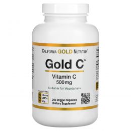 California Gold Nutrition, Витамин C, 500 мг, 240 растительных капсул