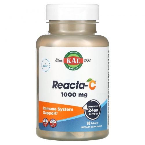 KAL, Reacta-C, 1000 mg, 60 Tablets