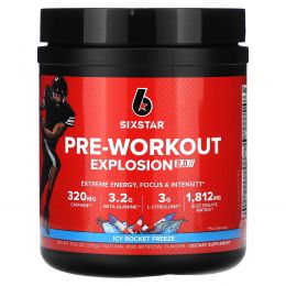 SIXSTAR, Pre-Workout Explosion 2.0, предтренировочный комплекс, замораживание, 270 г (9,52 унции)