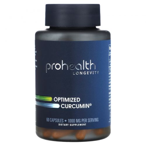 ProHealth Longevity, Оптимизированный куркумин, 500 мг, 60 растительных капсул