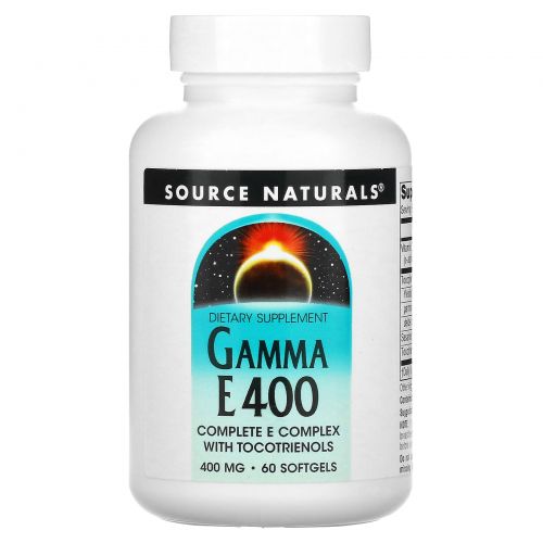 Source Naturals, Комплекс гамма E 400, 60 мягких капсул