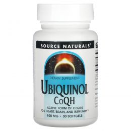 Source Naturals, Убихинол, коэнзим QH, 100 мг, 30 мягких таблеток