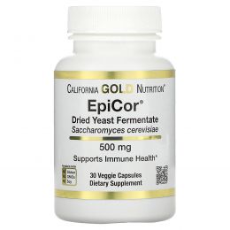 California Gold Nutrition, EpiCor, высушенный дрожжевой ферментат, 500 мг, 30 растительных капсул