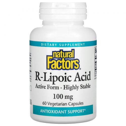 Natural Factors, R-Lipoic Acid 100 mg 60 Vegetarian Capsules