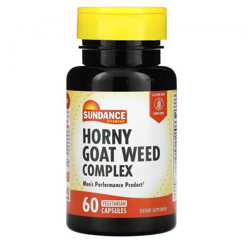 Sundance Vitamins, Комплекс Horny Goat Weed, 60 вегетарианских капсул