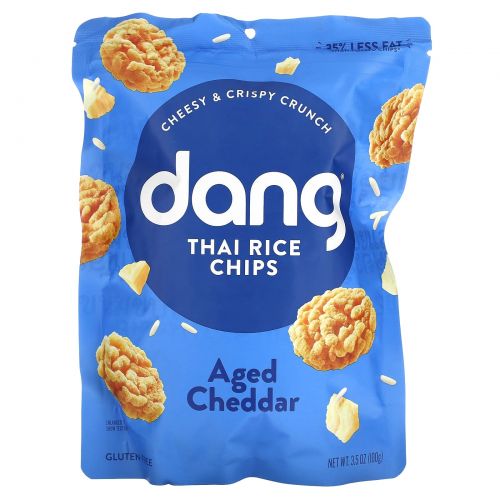 Dang Foods LLC, Хрустящие рисовые чипсы, выдержанный чеддер, 3,5 унц. (100 г)