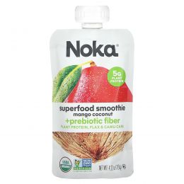 Noka, Superfood Smoothie + Plant Protein, Mango, Coconut, 4.22 oz (120 g)