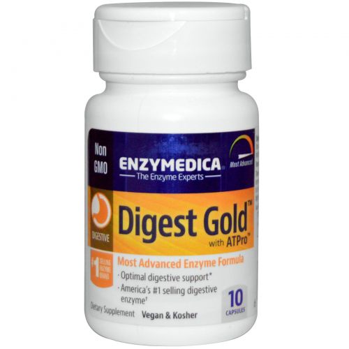 Enzymedica, Digest Gold с ATPro, 10 капсул