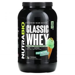 NutraBio, Classic Whey, сывороточный протеин, фисташковый вкус, 907 г (2 фунта)