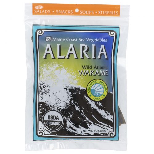 Maine Coast Sea Vegetables, Алария - дикорастущие атлантические водоросли вакаме, 2 унции (56 г)
